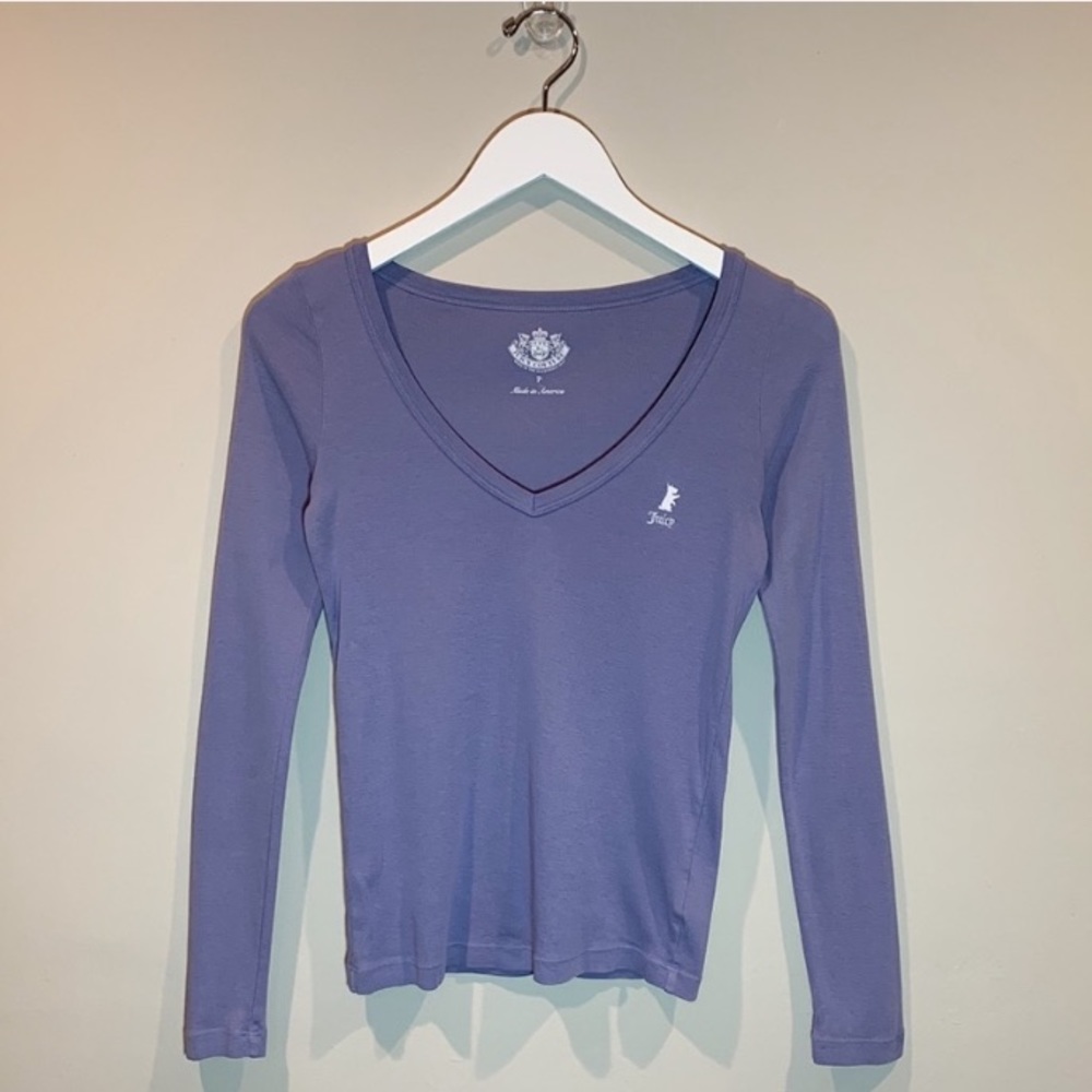 Juicy Couture Long Sleeve V Neck Periwinkle